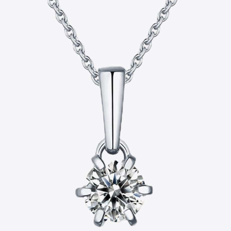 2 Carat 6-Prong Moissanite Pendant Necklace