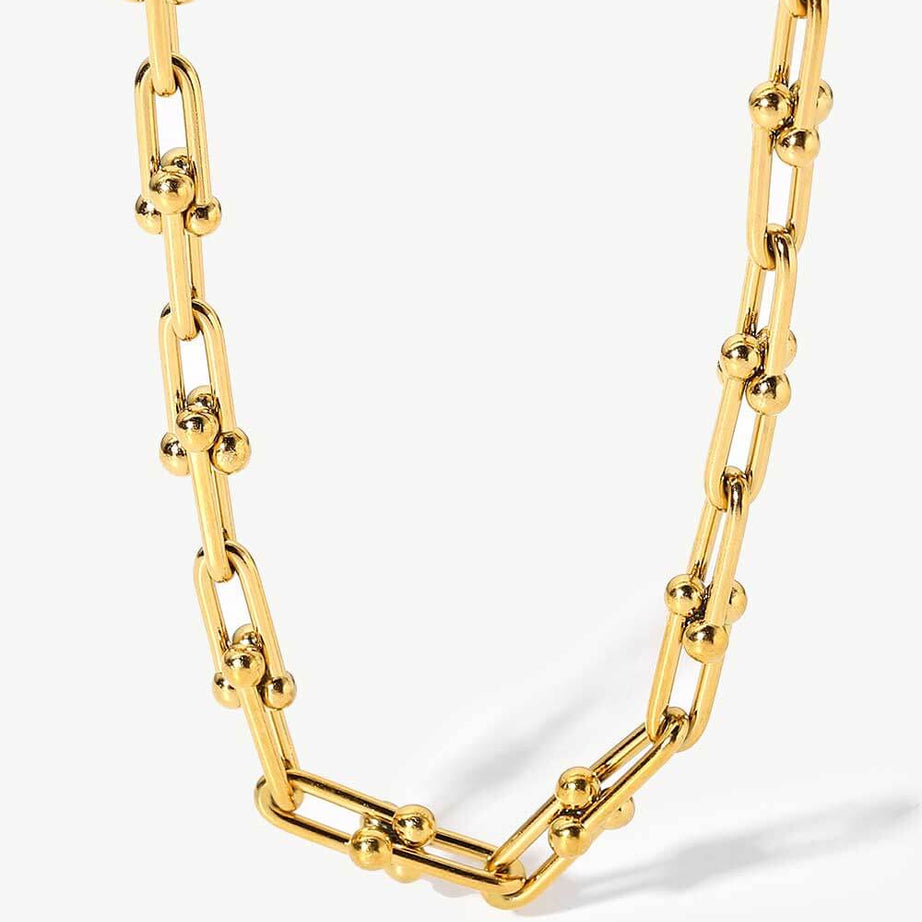 18K Stainless Steel U-Shape Chain Necklace