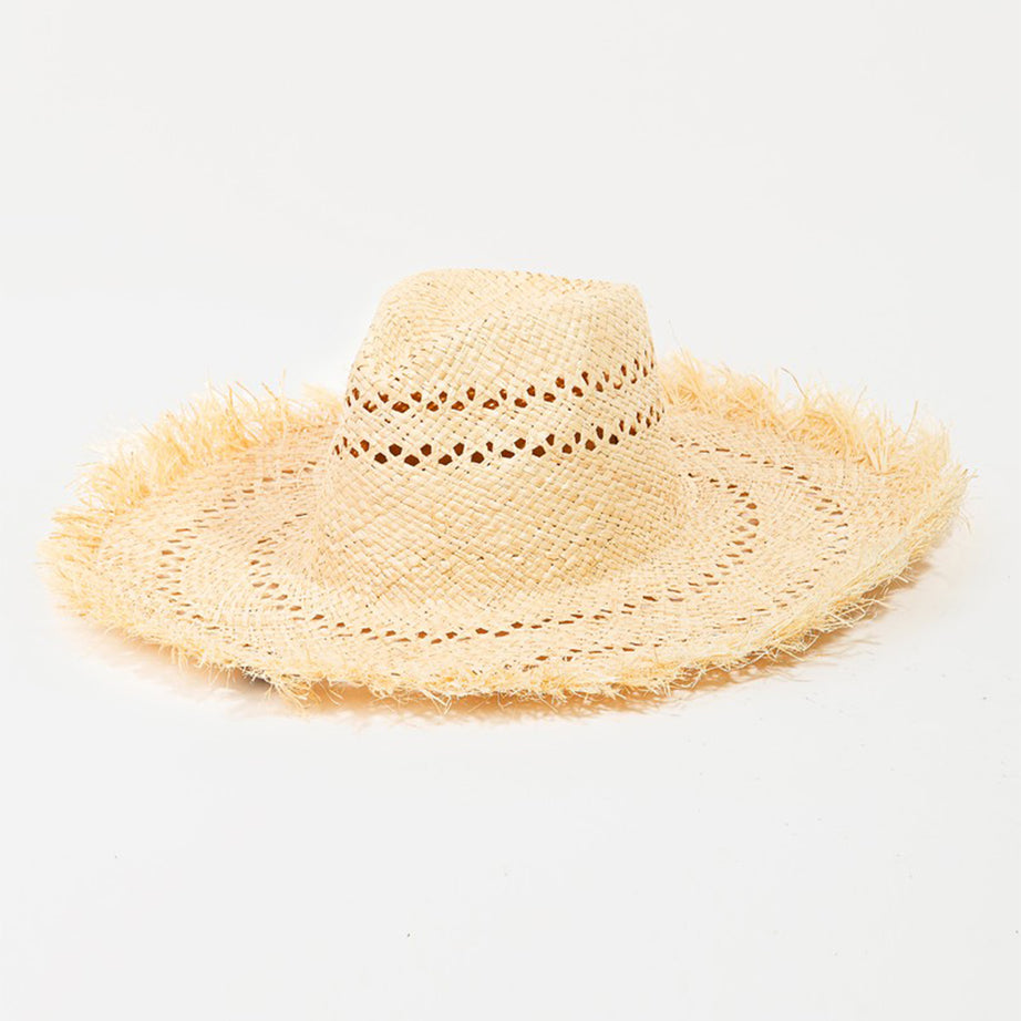 Fame Openwork Raw Hem Weave Hat