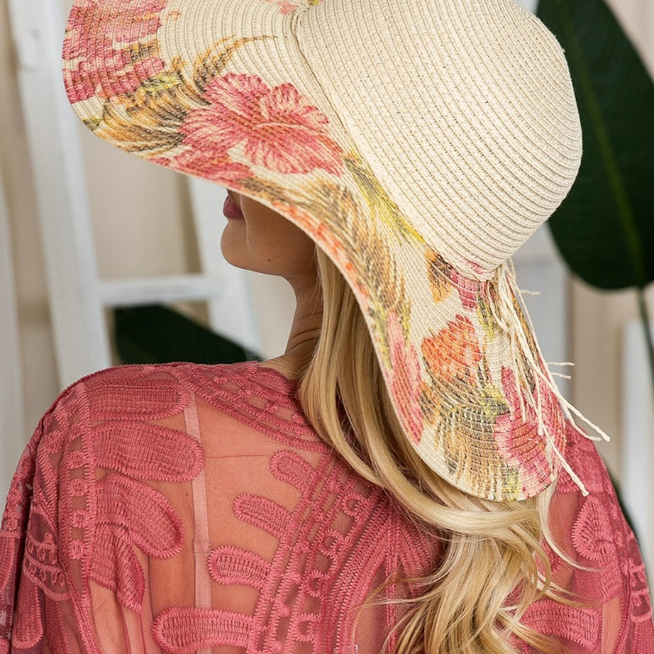 Justin Taylor Floral Bow Detail Sunhat